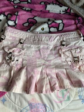 Pink & Cream camo mini skirt